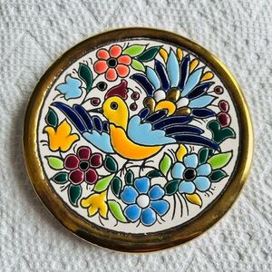 Vintage Sevillarte Espana 24KT. Gold Trivet Ceramic Wall Art